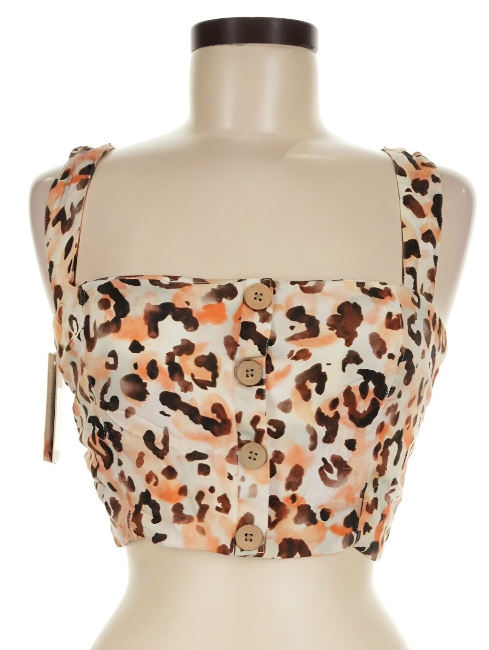 Agua Bendita Women's Leopard Print Crop Top - Size M
